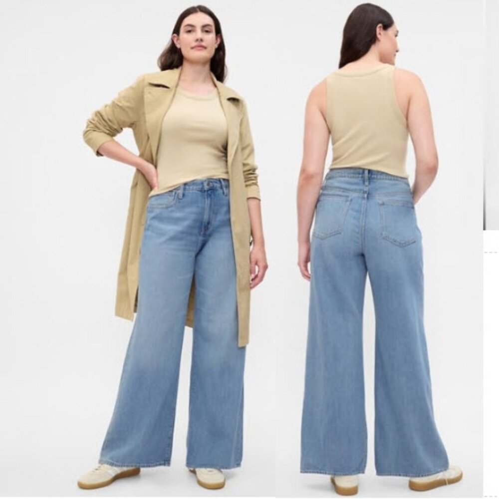 Gap High Rise Supersoft Wide Leg Jeans 30R High Waist